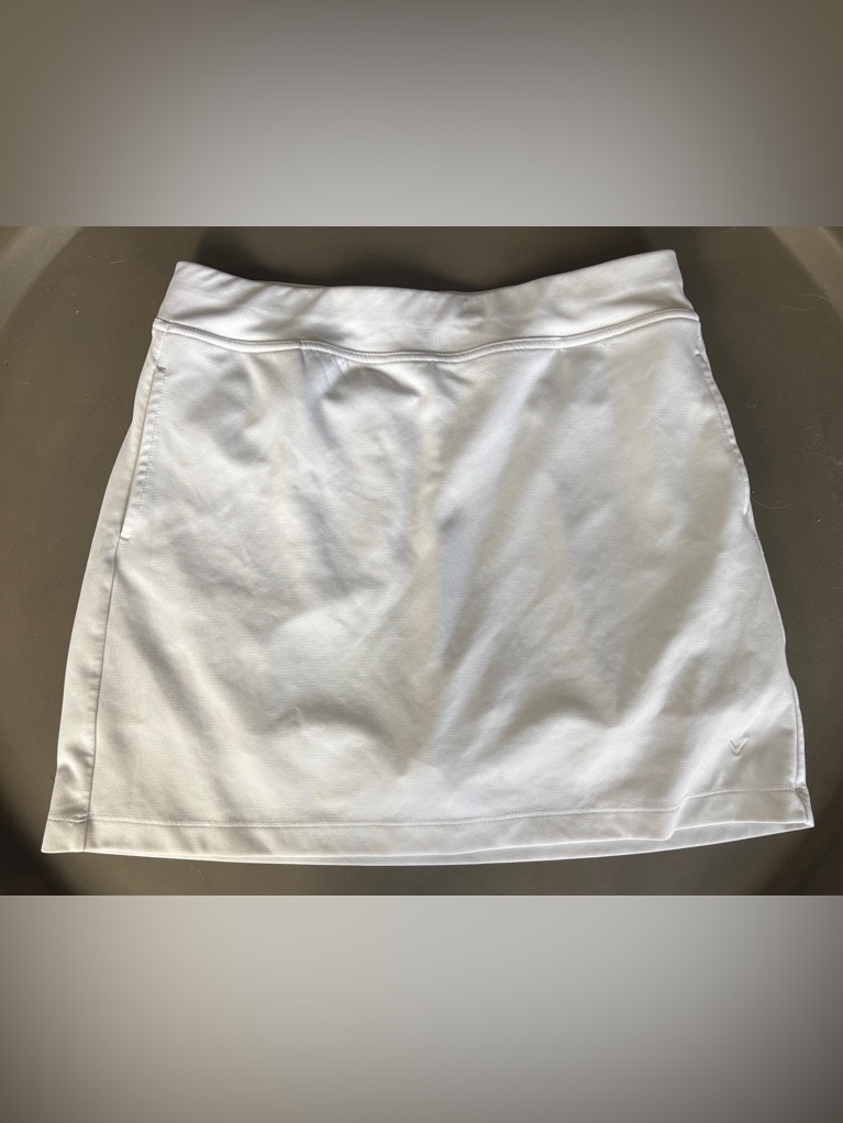 Womenâs Calloway Golf Skort With Pockets, White, Size Medium